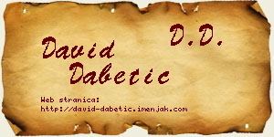 David Dabetić vizit kartica